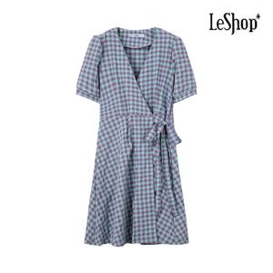 [르샵]체크 리본 랩 원피스 (BP4OP024A)