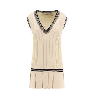 골든구스 디럭스 브랜드 V넥 장식 플리츠 바시티 드레스 GWP02119P001912 11782 TP944132947