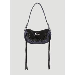 25 FW 게스 USA Saddle 브레이디드 프린지 새들 숄더백 블랙 W3GZ21D4RV0 A90W