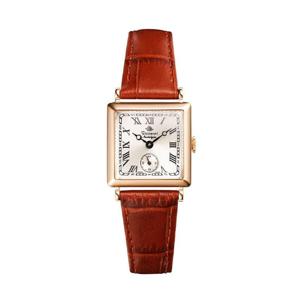 로즈몽 N011-YWR-EBR 노스탤지아 스퀘어 여성 가죽 손목 시계