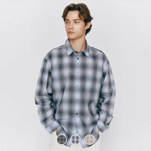 [지오다노]남성 오버핏 체크 면/폴리 셔츠 남방 045520