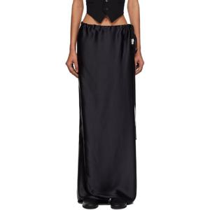 25 FW 앤드뮐미스터 여성 블랙 에블린 롱 바이어스 컷 맥시 스커트 251378F093001