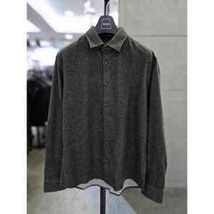 바쏘옴므 세이브존03 바쏘옴므 남자 가을 겨울 카키 면스판 무지 캐주얼 셔츠 WSAGY3TT35A