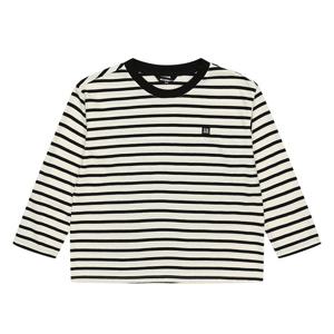 에꼴리에 남아 와펜 스트라이프 티셔츠 23C0408_BK