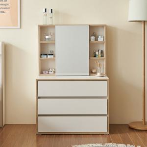 우아미가구 모나 수납거울 3단 서랍장 800 화장대 세트