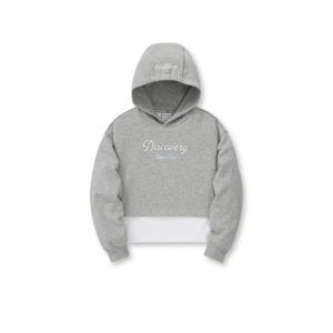 디스커버리키즈후드티 AQS DKHD11044-MGS 여아 레이어드 크롭 후드티셔츠