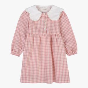 [치크]카라 배색 체크 원피스 CKOW24W1G_NC해운대점