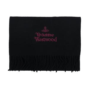 비비안웨스트우드 로고 머플러 블랙 와인 81030007 W00Q7 N401