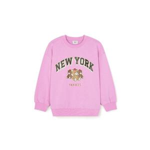 MLB키즈긴팔티 NQK 7AMTC0344-50PPL 모노베어 프린트 맨투맨 뉴욕양키스