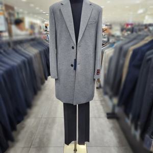 [바쏘옴므]라이트그레이 울 캐시미어 기본 체스터 코트 WSY4CA05