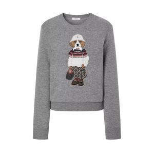 [헤지스]헤지스 여성 그레이 로고자수 울 니트 WSSW4D806G2