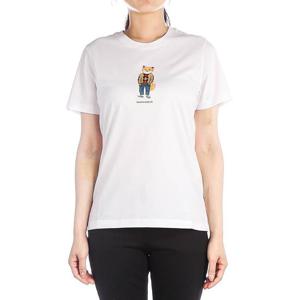 [메종키츠네] (LW00112KJ0008 WHITE) 여성 드레스드 폭스 반팔 티셔츠