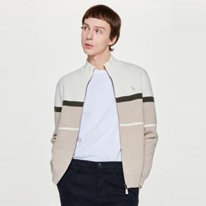 헤지스  25FW  남성 파인 울 패턴 방풍 집업 가디건 HZSW5D331I2