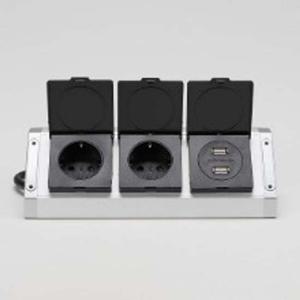 BIS 빌트인 가구 코너 콘센트 블랙커버 BIB-202 실버 부품 소모품 자재 파츠