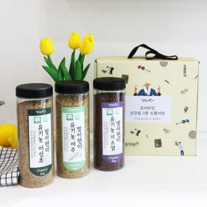 가미사 유기농 발아현미 3종 총2.4kg 여주발아현미 800g 어성초발아현미800g 자소엽발아현미800g
