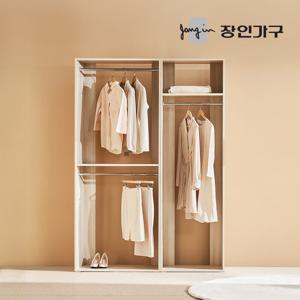 장인가구 올리세 E0 드레스룸 시스템 옷장 세트 1400 B (800 2단행거+600 긴옷행거)