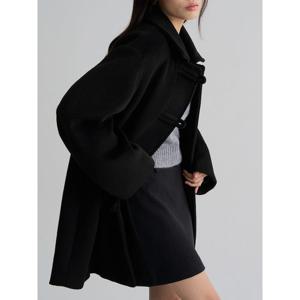 (325Y30LY25) [에잇세컨즈] 버튼 하프 코트  블랙