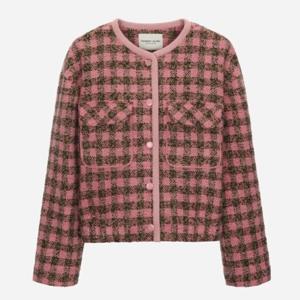 [써스데이아일랜드][여성]트위드 체크 브루종 자켓  T256MJK901W