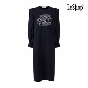 [르샵] 오버 숄더 포인트 레터링 기모 원피스 (BPAOP010A)