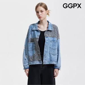 [GGPX] 호피 배색 데님 자켓 (GPAJK005F)