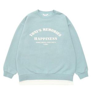 에꼴리에 세이브존04 레터링 포인트 레이어드 맨투맨 22D0753