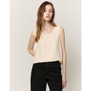 아떼 바네사브루노 여성 25SS 시즌오프 크림 레이어드 실크 민소매 블라우스 VLBL5B249CR