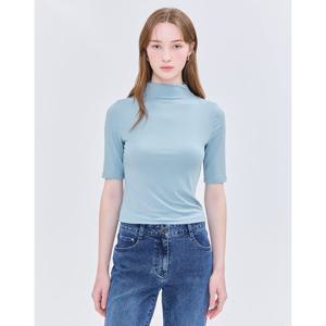 질스튜어트 뉴욕 여성 25SS 블루 멜란지 5부소매티셔츠 JSTS5B220B5