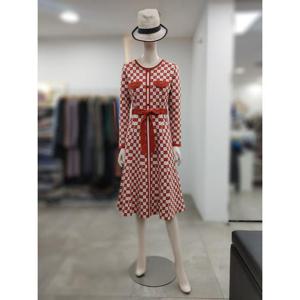 SI 세이브존04 블록 체크 플레어 니트 원피스 SJO1129280ORP