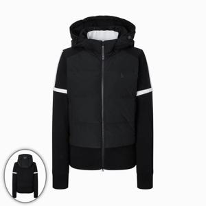 [헤지스골프] 여성 경량 스웨이드 다운 후드 집업 블랙 HWSW5D751BK