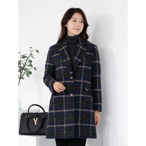 [모슬린]엄마옷 2온스 패딩 울 체크 자켓 516FGH375 마담/중년여