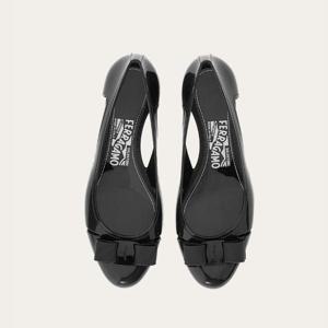 페라가모바라 젤리 펌프스 젤리 샌들 블랙 035656 726363