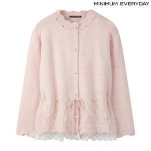 [백화점]미니멈 에브리데이 물결 진주넥 레이스 스트링 울 가디건 (EB4CK039D)