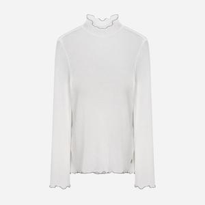 [써스데이아일랜드][여성]배색 인타록 터틀넥 티셔츠(T256MTS61W)