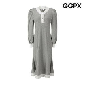 [지지피엑스]레이스 트리밍 퍼프 골지 원피스 GPBOP004F