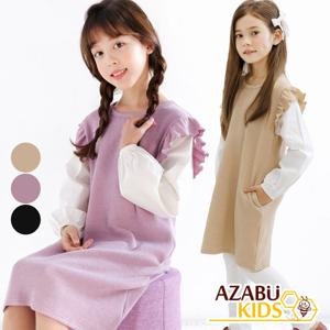 [아자브키즈] 퐁신퐁신 원피스 니트 긴팔 여아 아동 주니어