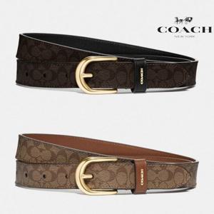 코치 COACH F78179 ST 여자 시그니처 캔버스 코팅 가죽 벨트