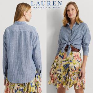 폴로 랄프로렌 17781869 여자 리넨 스트라이프 셔츠