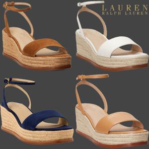 폴로 랄프로렌 Polo Ralph Lauren 16978607 여자 레오나 에스파드릴 플랫폼 가죽 앵클 스