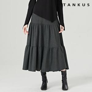 [탱커스]캉캉 셔링 플레어 밴딩 니트 롱스커트 (TW4SK002L0)