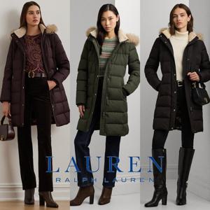 폴로 랄프로렌 18241291 여자 인조 모피 후드 롱 다운 패딩 자켓