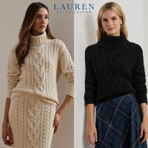 폴로 랄프로렌 19427911 여자 아란 니트 울 혼방 터틀넥 스웨터