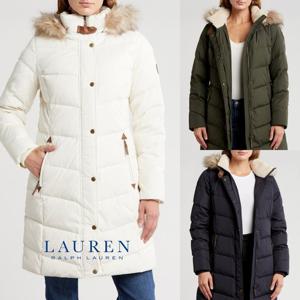 폴로 랄프로렌 10467055 여자 인조 퍼 후드 롱 패딩 자켓
