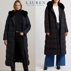 폴로 랄프로렌 10524129 여자 인조 퍼 후드 롱 패딩 다운 자켓