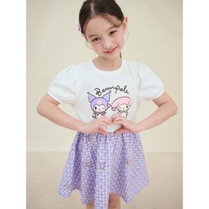 [빈폴키즈] [산리오] 산리오 캐릭터즈 그래픽 포인트 원피스 라이트 퍼플 (BI5371G90V)