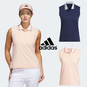 아디다스 adidas JE7355 Beyond Twistknit 여자 경량 니트 민소매 골프 폴로 셔츠