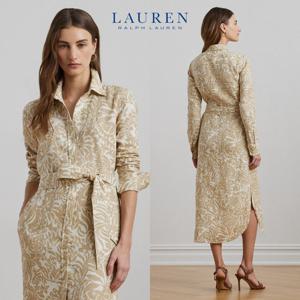 폴로 랄프로렌 20899441 ST 여자 플로랄 리넨 셔츠 원피스 드레스