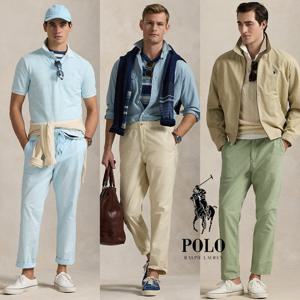 폴로 랄프로렌 19363744 남자 클래식 핏 가먼트 다이 염색 프렙스터 팬츠 바지