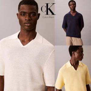 캘빈 클라인 Calvin Klein 4LC323G 남자 테크 골지 니트 기능성 반팔 폴로 셔츠