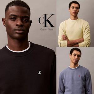 캘빈 클라인 Calvin Klein 40QM430 남자 아카이브 로고 맨투맨 티셔츠