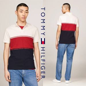 타미힐피거 TOMMY HILFIGER MW35600 남자 컬러블럭 반팔 폴로 셔츠